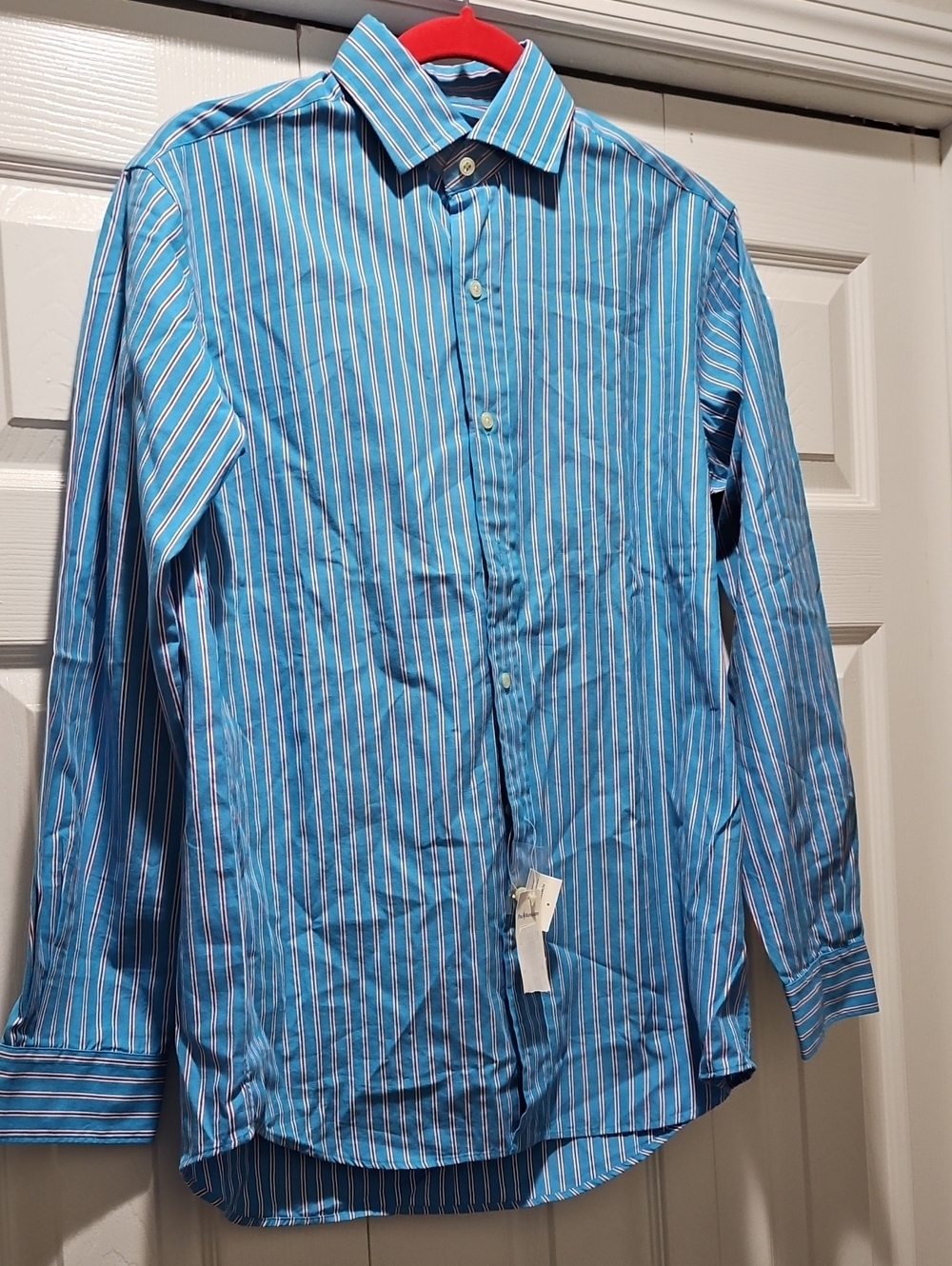 Ralph Lauren Polo Men's Blue Striped Button-Up Dress Shirt